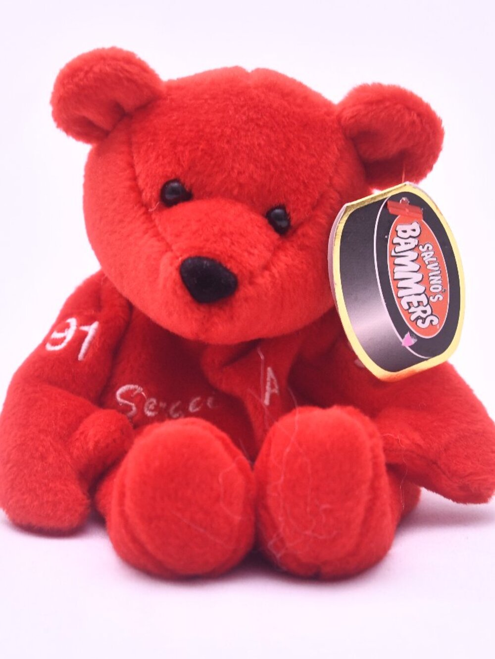 Salvino's Bammers Sergei Fedorov #91 Detroit Red Wings Plush Bear 1999 NWT NHLPA